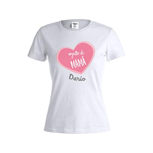 PROMO SHOP Camiseta Mujer con Diseño Especial Orgullo de Mama · Camiseta Personalizada (con Texto) · Ideal para Regalar el día de la Madre · Manga Corta/Talla S · 100% Algodón
