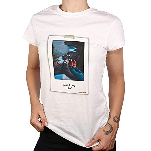 PROMO SHOP Camiseta Personalizada Mujer (Imagen y Texto) · Manga Corta/Talla S · 100% Algodón · Impresión Directa (DTG) · Estas Camisetas Personalizas ¡Se Imprimen Directamente sobre el Tejido!