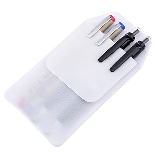Protector de Bolsillo de Bolígrafos para Escuela Hospital Oficina, Blanco, 8 Piezas