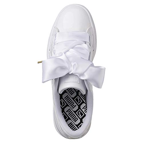 Puma - Basket Heart Patent Wn's, Zapatillas Mujer, Blanco (Puma White-Puma White 02), 38 EU