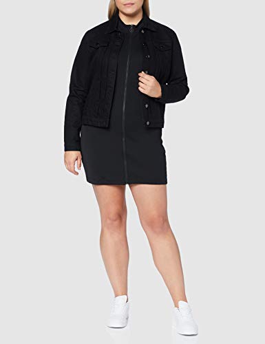 PUMA Classics Ribbed Tight SS Dress Vestido, Mujer, Puma Black, M