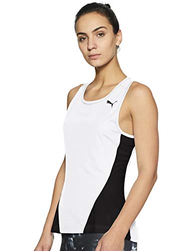 PUMA Cross The Line Singlet W Camiseta De Tirantes, Mujer, Puma White-Puma Black, M