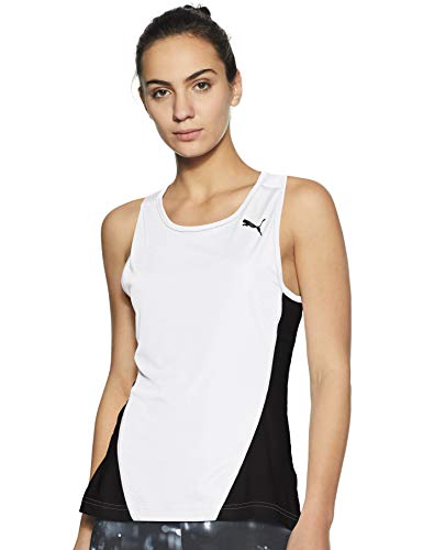 PUMA Cross The Line Singlet W Camiseta De Tirantes, Mujer, Puma White-Puma Black, M