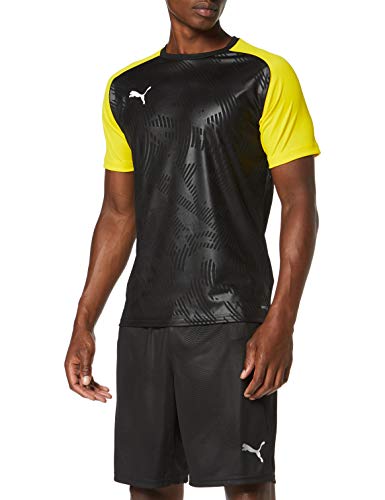 PUMA Cup Training Jersey Core Maillot, Hombre, Puma Black-Cyber Yellow, L