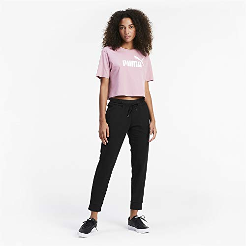 PUMA ESS+ Cropped Logo tee Camiseta, Mujer, Rosa, 14