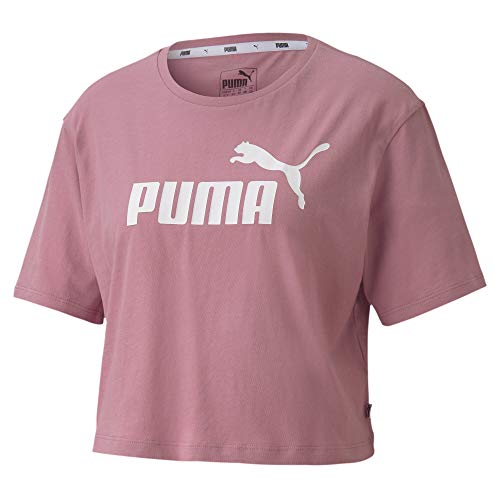 PUMA ESS+ Cropped Logo tee Camiseta, Mujer, Rosa, 14