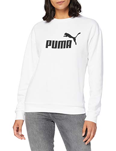 PUMA ESS Logo Crew Sweat TR Sweatshirt, Mujer, Puma White, XS