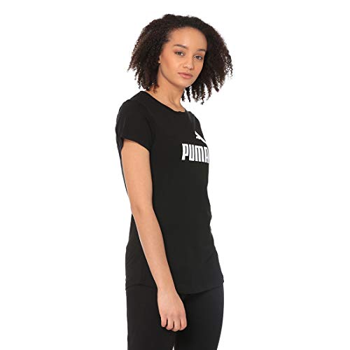 PUMA ESS Logo tee T-Shirt, Mujer, Cotton Black, S