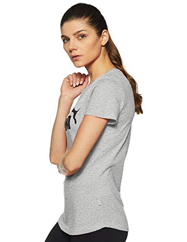 PUMA ESS Logo tee T-Shirt, Mujer, Light Gray Heather, S