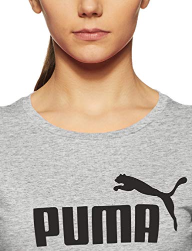 PUMA ESS Logo tee T-Shirt, Mujer, Light Gray Heather, S