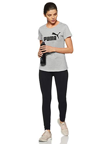 PUMA ESS Logo tee T-Shirt, Mujer, Light Gray Heather, S