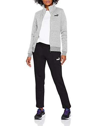 PUMA ESS Track Jacket FL Sweatshirt, Mujer, Light Gray Heather, M