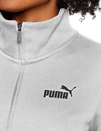 PUMA ESS Track Jacket FL Sweatshirt, Mujer, Light Gray Heather, M