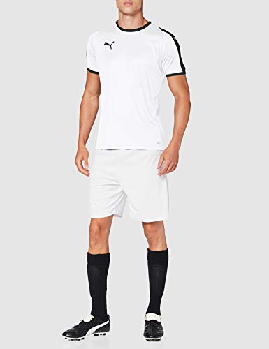 PUMA Liga Jersey T-Shirt, Hombre, White Black, M