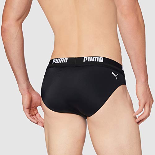 PUMA Logo Men's Swimming Brief Bañador, Negro, M para Hombre