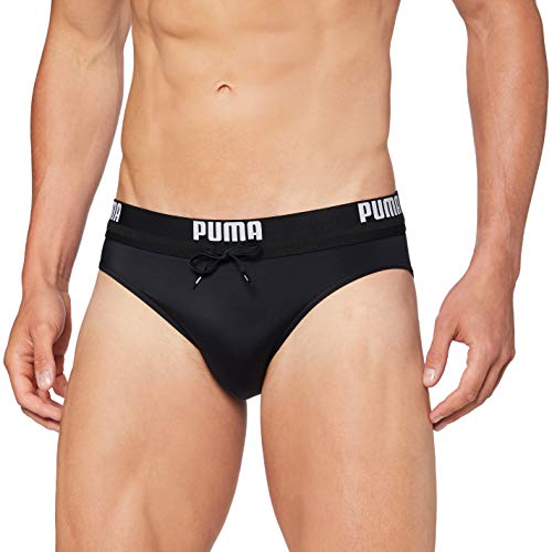 PUMA Logo Men's Swimming Brief Bañador, Negro, M para Hombre