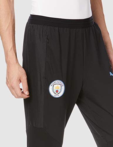 PUMA Mcfc Training Pants Pro With Zipped Pockets Chándal, Hombre, Puma Black-Team Light Blue, XL