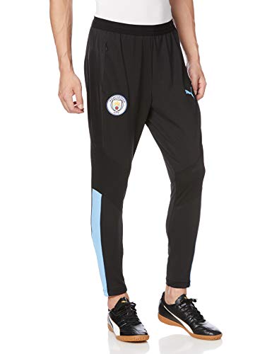 PUMA Mcfc Training Pants Pro With Zipped Pockets Chándal, Hombre, Puma Black-Team Light Blue, XL