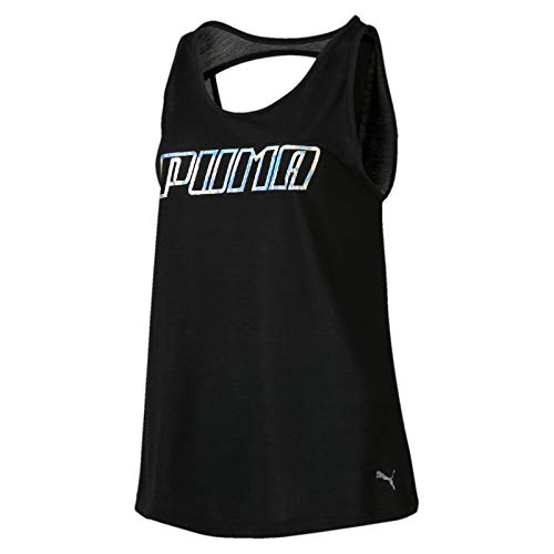 PUMA Own ItTank Camiseta De Tirantes, Mujer, Puma Black-PUMA Wording, S