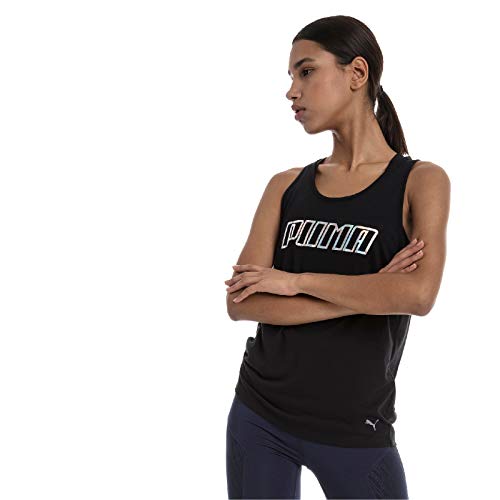 PUMA Own ItTank Camiseta De Tirantes, Mujer, Puma Black-PUMA Wording, S
