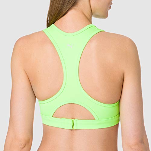 PUMA Racerback Swim Top Parte de Arriba de Bikini, Verde neón, S para Mujer