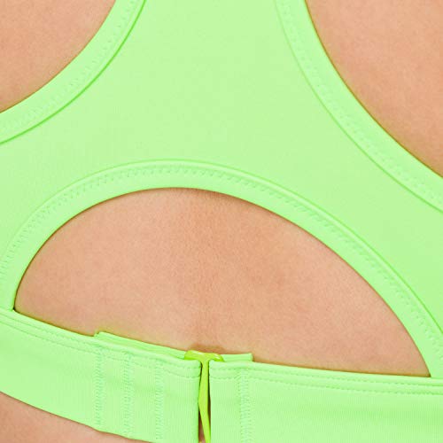 PUMA Racerback Swim Top Parte de Arriba de Bikini, Verde neón, S para Mujer