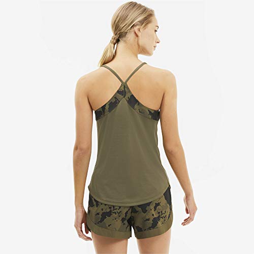 PUMA The First Mile Tank Camiseta De Tirantes, Mujer, Burnt Olive-Camo PRT, XL