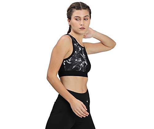 PUMA Train Untmd Crop Tank Camiseta De Tirantes, Mujer, Puma Black-Floral Print, S