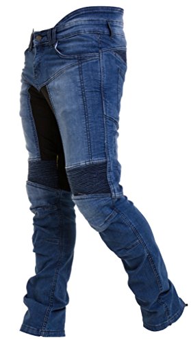Qaswa Hombre Motocicleta Pantalones Moto Jeans con Protección Aramida Motorcycle Biker Pants