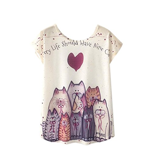 QinMM Camiseta Tops Estampada para Mascotas de Mujer, Camisa de Verano de Gato de Perro de Manga Corta (L, A)