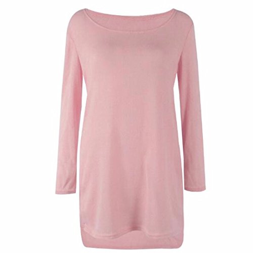 QIYUN.Z Camisetas De Manga Larga Vestido De Suéter Lado Dividida Jersey Para Mujer Del Otoño Del Invierno