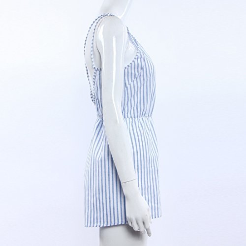 QIYUN.Z Mujeres Atractivas Suelta Sin Respaldo Sin Mangas Del Mono Del Mameluco Del Verano Delgado De Los Pantalones Cortos