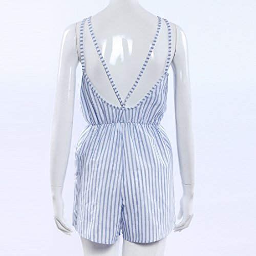 QIYUN.Z Mujeres Atractivas Suelta Sin Respaldo Sin Mangas Del Mono Del Mameluco Del Verano Delgado De Los Pantalones Cortos