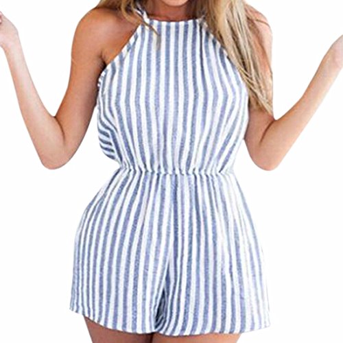 QIYUN.Z Mujeres Atractivas Suelta Sin Respaldo Sin Mangas Del Mono Del Mameluco Del Verano Delgado De Los Pantalones Cortos