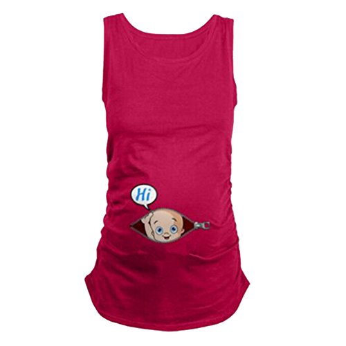 Q.KIM Camiseta Divertido Estampada de Sin Mangas/Manga Corta/Manga Larga premamá para Mujer Embarazo Lactancia T-Shirt-Hi Serie