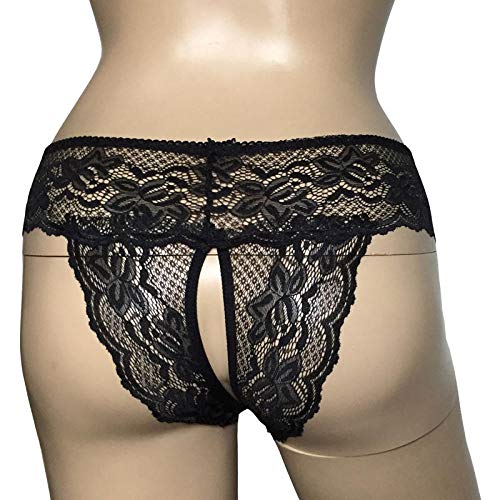 QPYUS Saltos De Cama Y Camisolas para Mujer Bragas De Encaje Sexy para Mujer Ropa De Dormir Abierta Tangas Eróticas para Mujer-Black_XXL