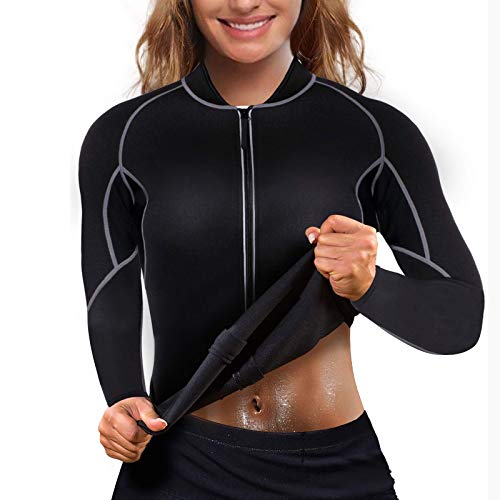 QQQQQQ Traje Sauna De Mujer Neopreno Completo Abrigo, Fajas Deportivas Mujer para Adelgazar,Sweat Sauna Suit para Sudor