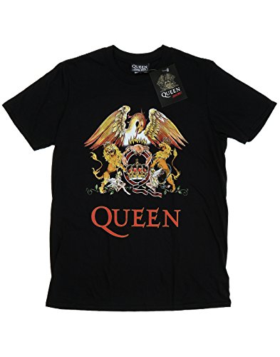 Queen hombre Crest Logo Camiseta Medium Negro