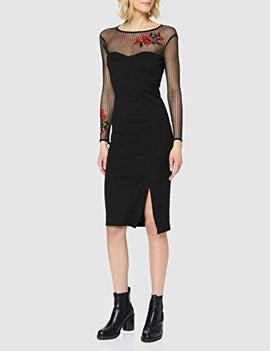 Queen Kerosin Retro-Look Vestido, Negro, L para Mujer