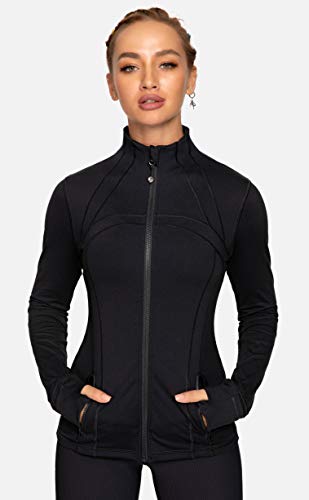 QUEENIEKE Chaqueta Deportiva para Mujeres Sensación de Algodón Suave Color Negro Tamaño XS