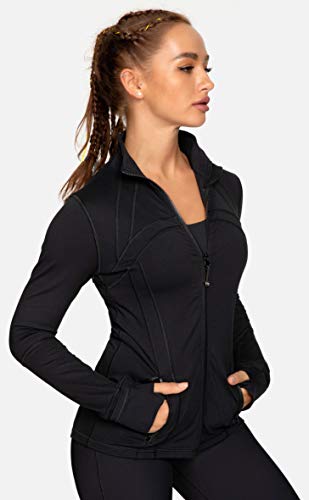 QUEENIEKE Chaqueta Deportiva para Mujeres Sensación de Algodón Suave Color Negro Tamaño XS