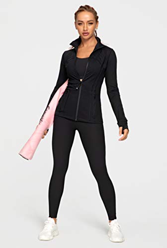 QUEENIEKE Chaqueta Deportiva para Mujeres Sensación de Algodón Suave Color Negro Tamaño XS