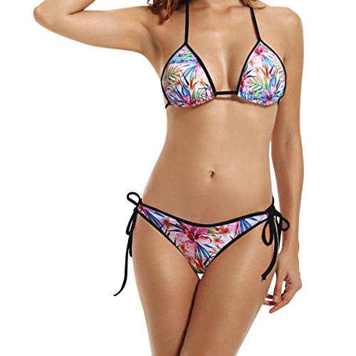QUEMIN Bandera de Tenerife Sexy Bikini de Boxeo Mujeres Halterneck Top y Set Trajes de baño Playa Natación