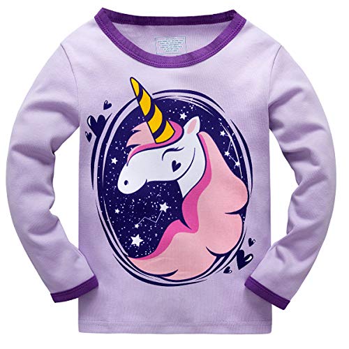 Qzrnly Niña Pijamas Manga Larga De 2 Piezas para Ninas 100% De Algodon