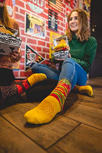 Rainbow Socks - Hombre Mujer Divertidos Calcetines de Hamburguesa - 2 Pares - Talla UE 41-46