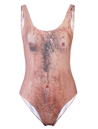 RAISEVERN para Mujer para Mujer Tankini Divertido Pecho pechugón sin Respaldo de una Pieza Traje de baño Trajes de baño pequeño