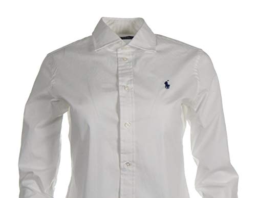 Ralph Lauren Blusa para mujer, azul marino, blanco Blanco 44