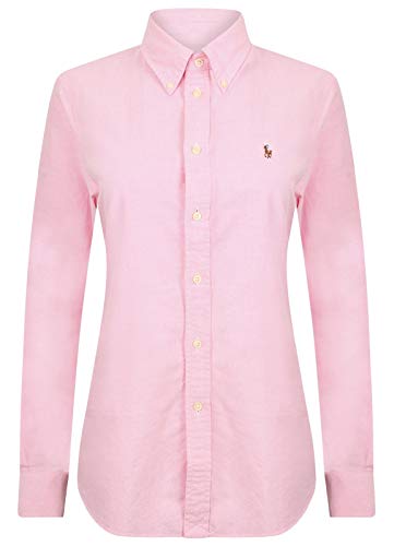Ralph Lauren - Camisa de algodón para mujer rosa S