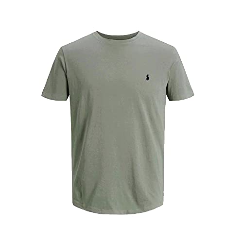 Ralph Lauren Camiseta para Hombre Custom Fit (L, Gris)