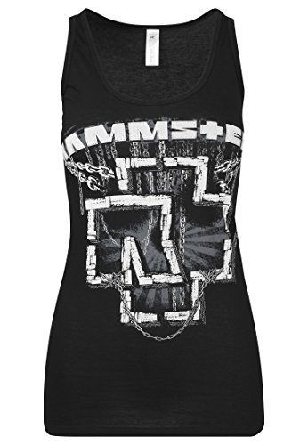 Rammstein Camiseta de Tirantes para Mujer Cadenas, Mujer, Camiseta de Tirantes Anchos, RS007, Negro, Small